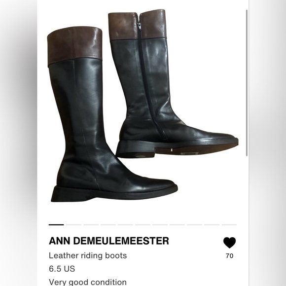 Ann Demeulemeester black/brown riding boot. Finest leather beautiful style - Picture 1 of 10